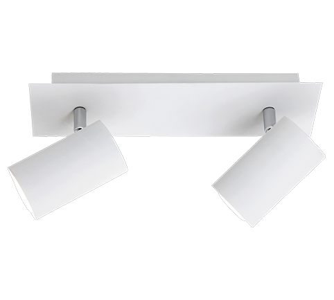 Faretti Soffitto Barra 2 Spot 3W GU10 Cilindro Bianco Marley GD Trio