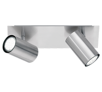 Faretti Soffitto Barra 2 Spot 3W GU10 Cilindro Acciaio Marley GD Trio