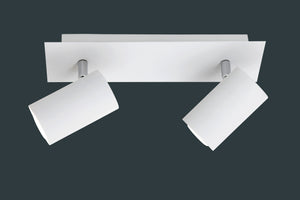 Faretti Soffitto Barra 2 Spot 3W GU10 Cilindro Bianco Marley GD Trio