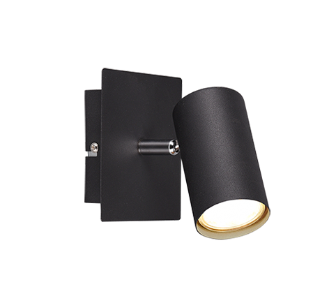 Faretto Parete Soffitto Interno Spot Cilindro Metallo Nero Marley GD Trio
