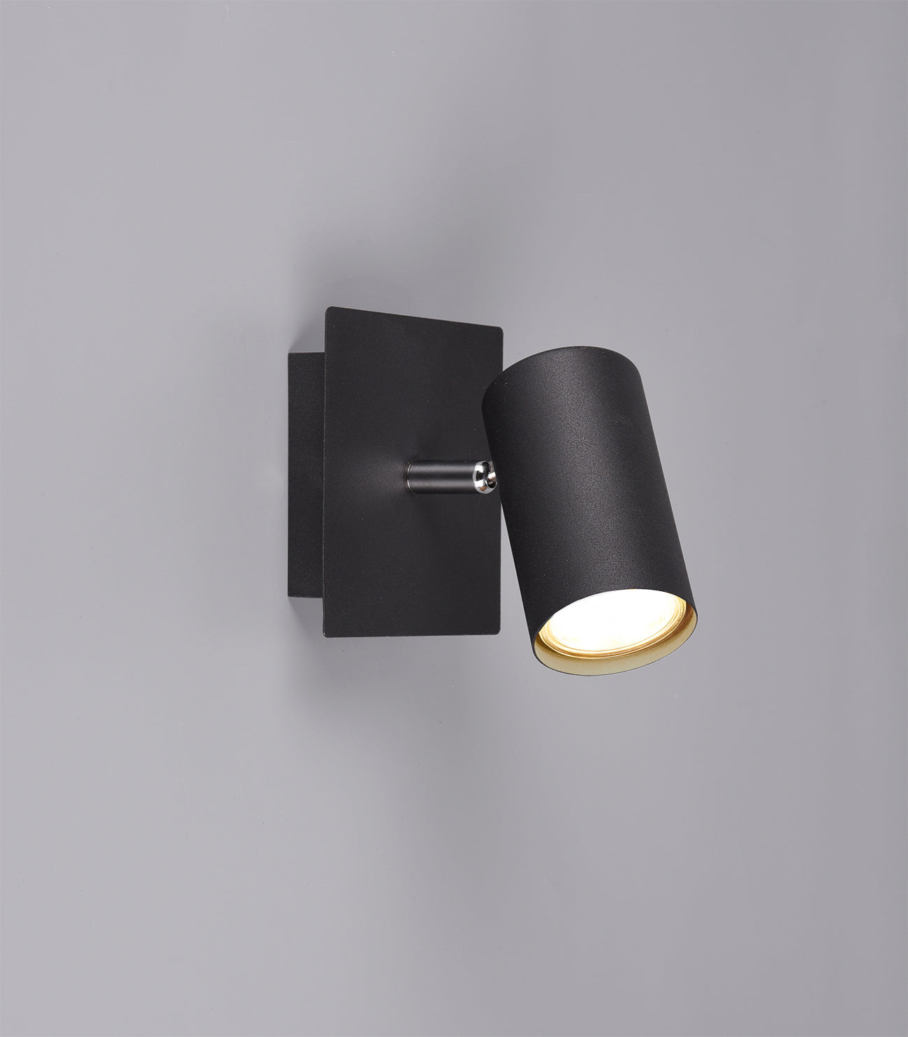 Faretto Parete Soffitto Interno Spot Cilindro Metallo Nero Marley GD Trio