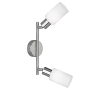 Faretti da Sofffitto Barra 2 Spot Orientabili Acciaio Vetro Bianco Mars GD Trio