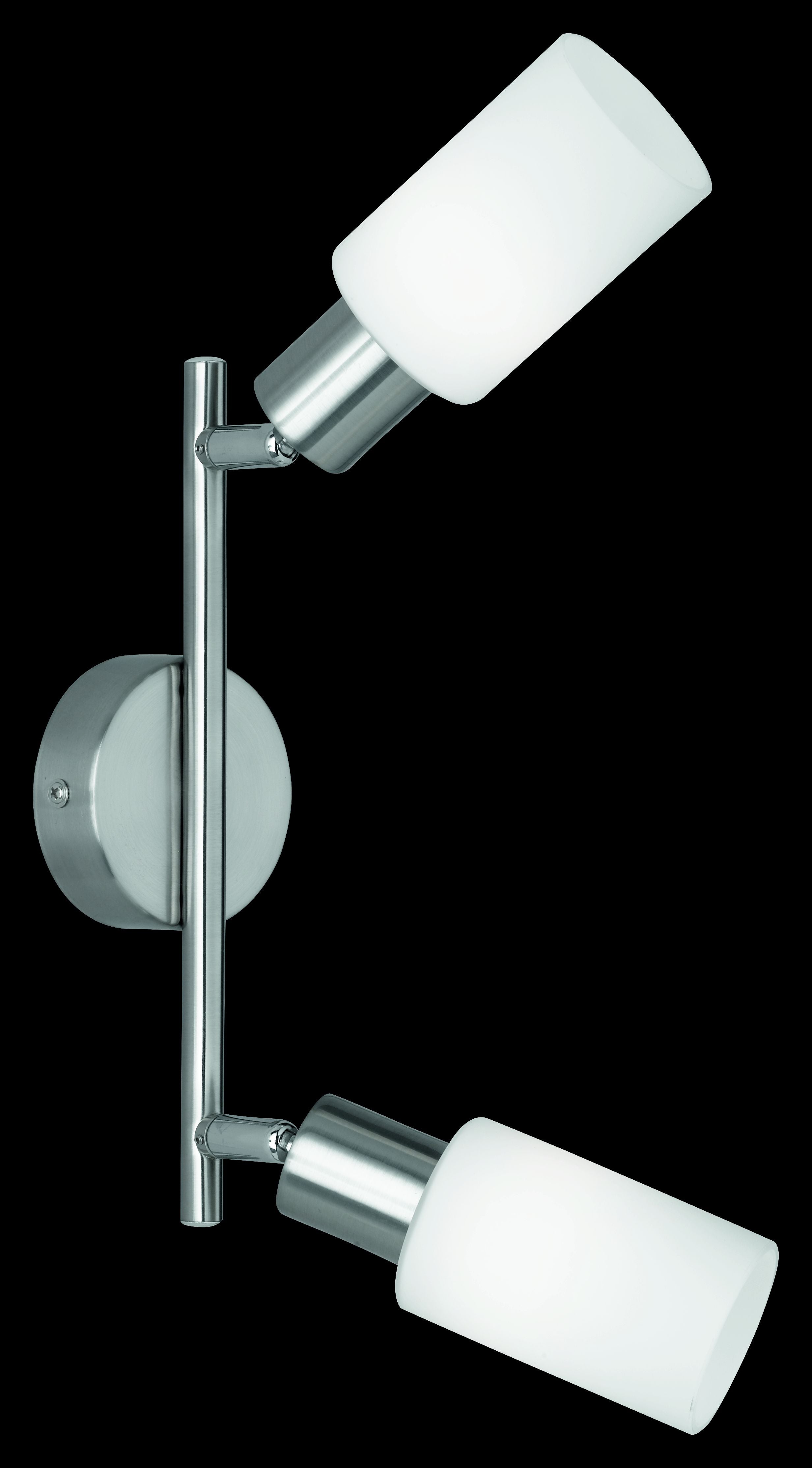 Faretti da Sofffitto Barra 2 Spot Orientabili Acciaio Vetro Bianco Mars GD Trio