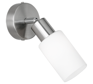 Faretto Spot Orientrabile 28W Acciaio Vetro Cilindro Bianco Mars GD Trio