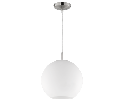 Lampada Sospensione Moderna 42W Sfera Vetro Bianca 30 cm Moon GD Trio