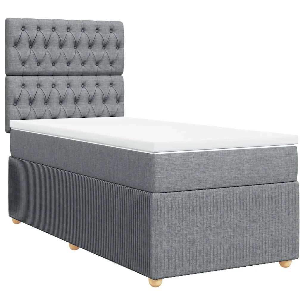 Giroletto a Molle con Materasso Grigio Chiaro 80x200 cm Tessuto 3291890
