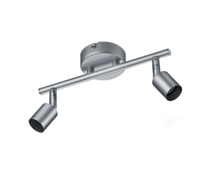 Faretti a Soffitto Barra 2 Luci Led GU10 Alluminio Senza Lampadine Paris GD Trio