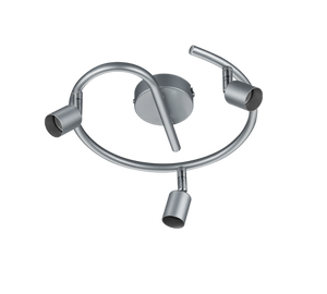 Faretti a Soffitto Girandola 3 Luci Led Alluminio Senza Lampadina Paris GD Trio