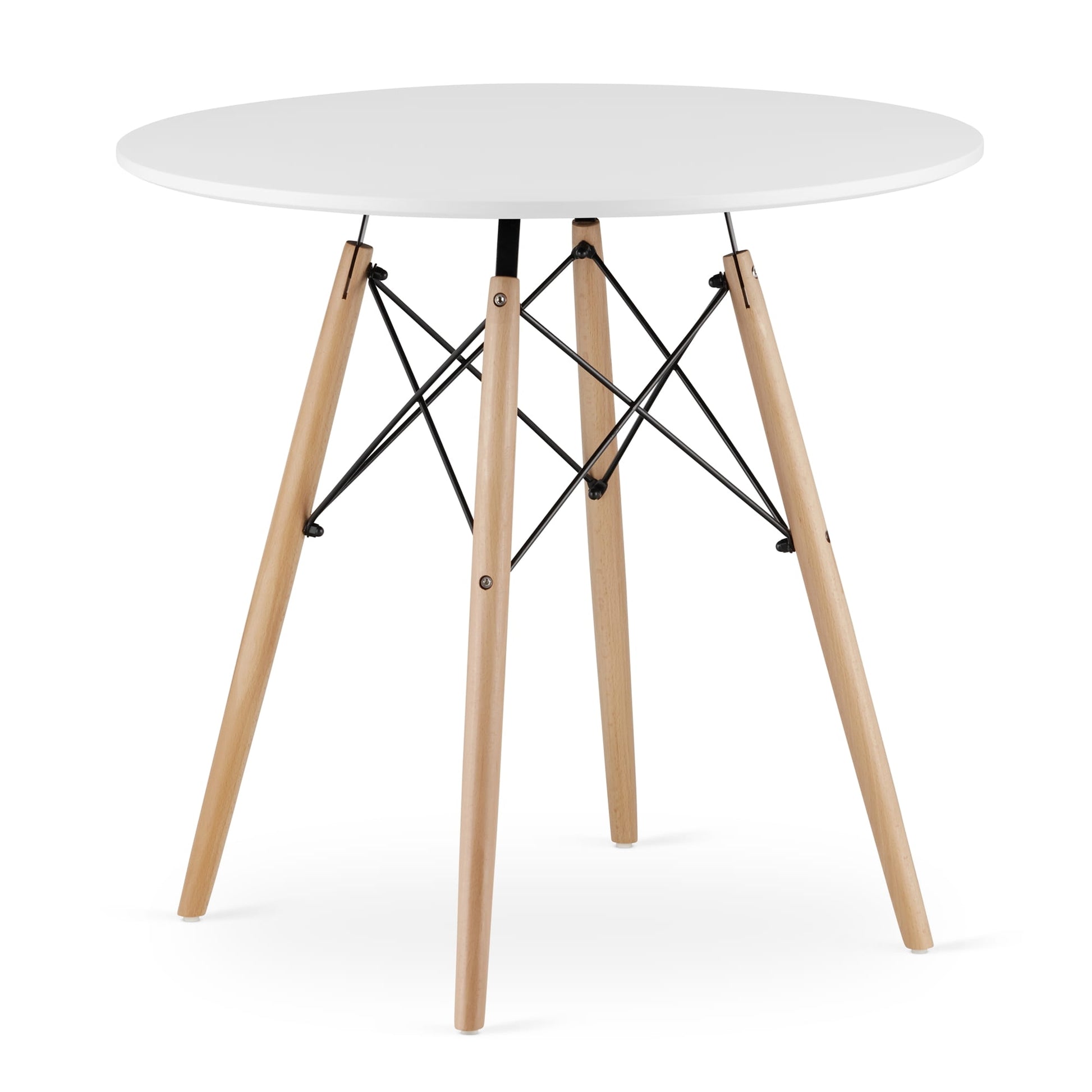 Set da pranzo Valora | Tavolo rotondo bianco KOVA da 80 cm + 4 sedie rosa WAKO