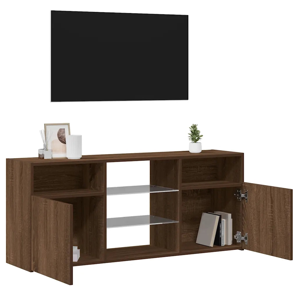 Mobile Porta TV con Luci LED Rovere Marrone 120x30x50 cm cod mxl 12679