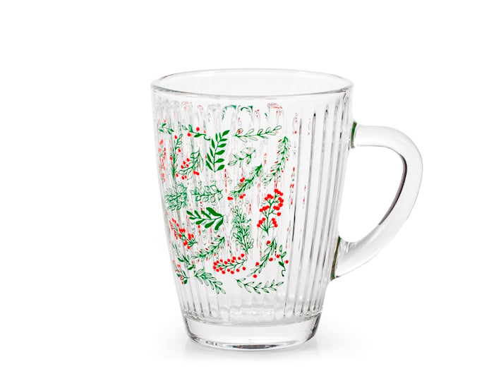 Mug wildberry in vetro decorato cl 30