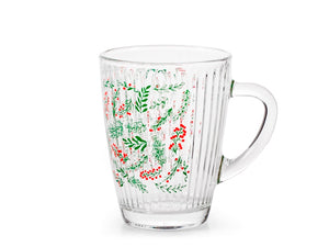 Mug wildberry in vetro decorato cl 30