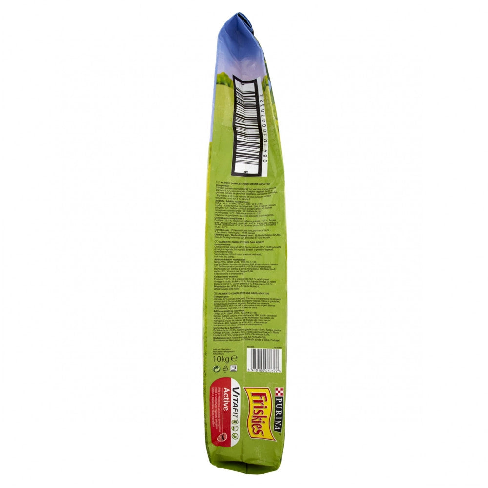 Purina friskies per cani crocchette vitafit active con manzo in confezione da 10 kilogram