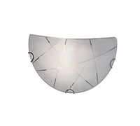 Applique Parete Interno Vetro Graniglia con Righe Trasparenti Sandrina GD Trio