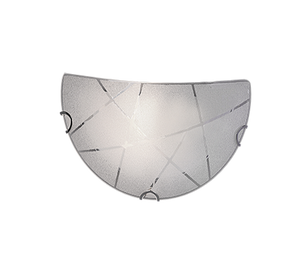 Applique Parete Interno Vetro Graniglia con Righe Trasparenti Sandrina GD Trio