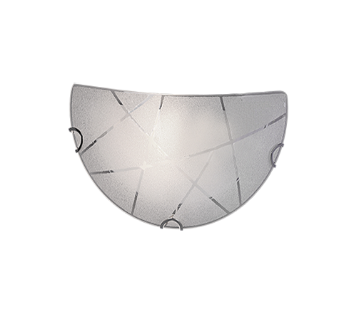 Applique Parete Interno Vetro Graniglia con Righe Trasparenti Sandrina GD Trio