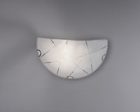 Applique Parete Interno Vetro Graniglia con Righe Trasparenti Sandrina GD Trio