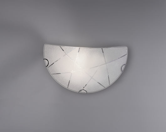 Applique Parete Interno Vetro Graniglia con Righe Trasparenti Sandrina GD Trio