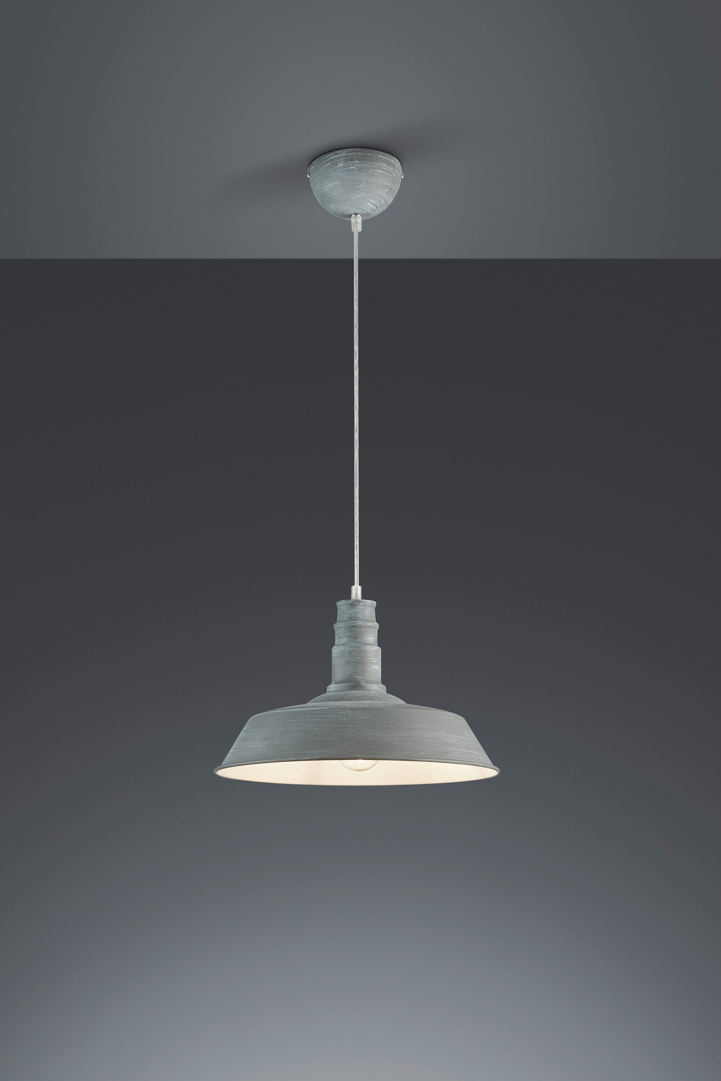 Lampada Sospensione Moderna E27 Pagoda Cemento 36cm Will GD Trio