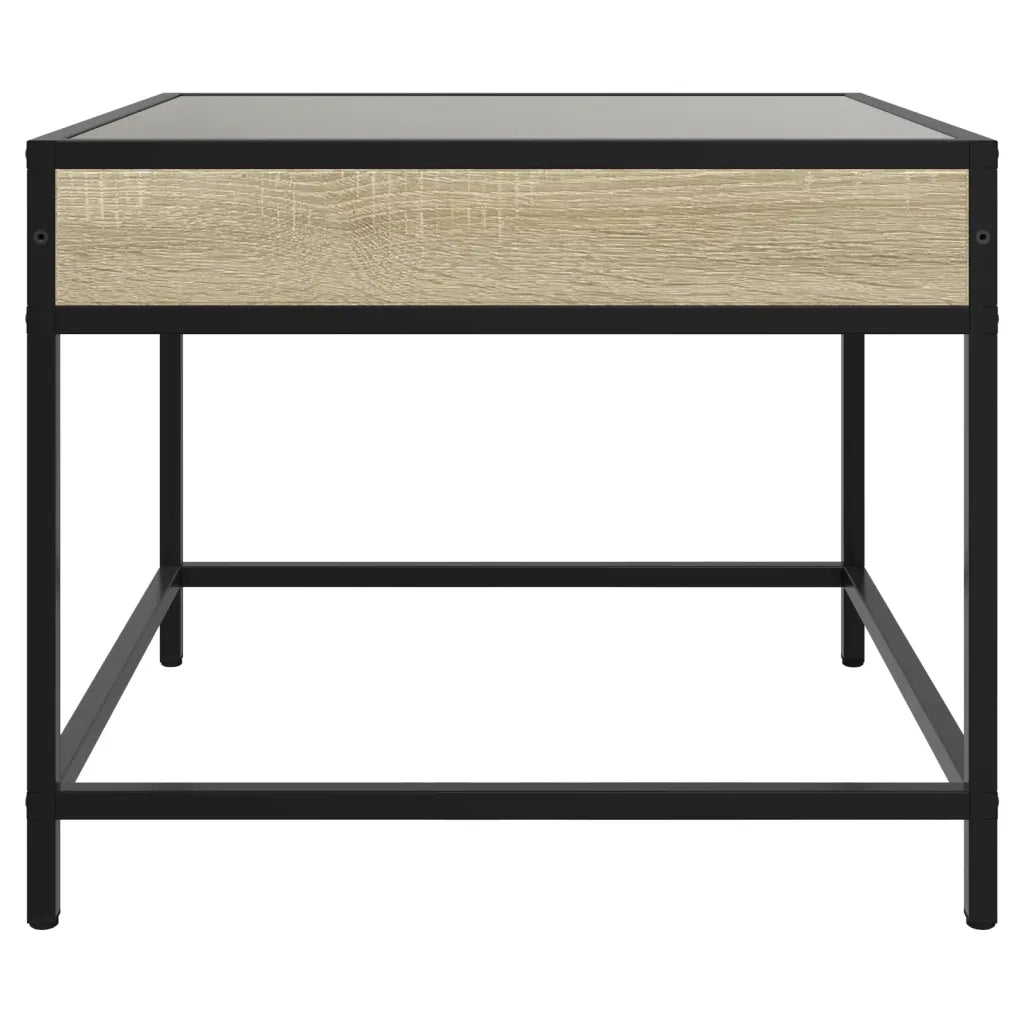 vidaXL Tavolino da Salotto con LED Infinity Rovere Sonoma 50x50x41 cm