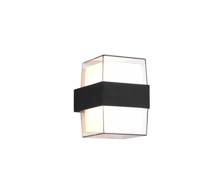 Applique Parete Led Esterno Doppio Diffusore Quadrato Antracite Molina GD Trio