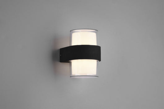 Applique Parete Led Esterno Doppio Diffusore Tondo Antracite Molina GD Trio