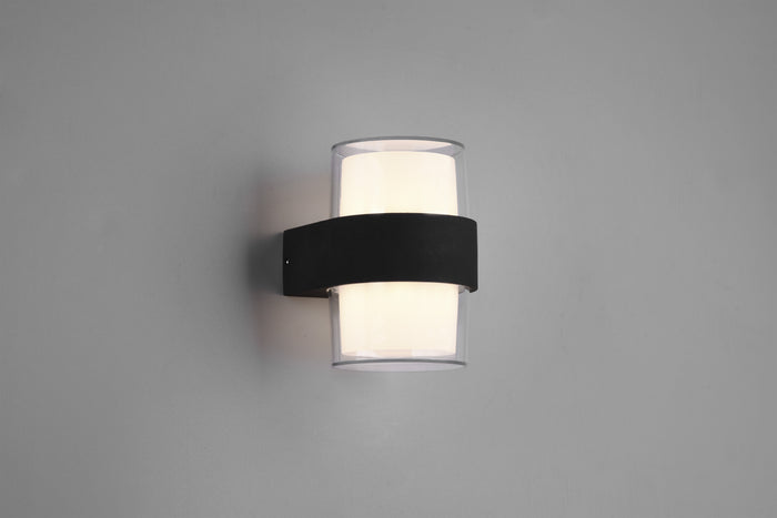 Applique Parete Led Esterno Doppio Diffusore Tondo Antracite Molina GD Trio