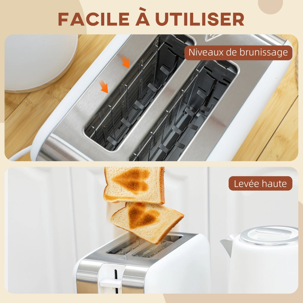Bollitore e Tostapane ¨C Zephmum ¨C 1.7L 2200W Bianco