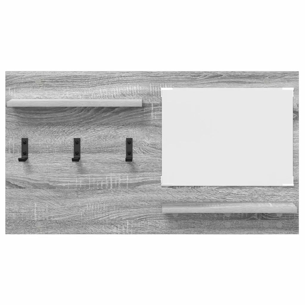 Appendiabiti a muro con specchio-Attaccapanni con specchio Grigio Sonoma 90 x 10 x 50 cm