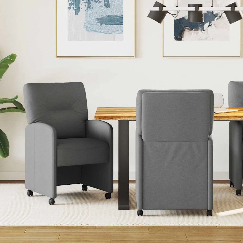 Sedie da Pranzo con Ruote 2 pcs Grigio scuro 57 x 67 x 95 cm 42017848