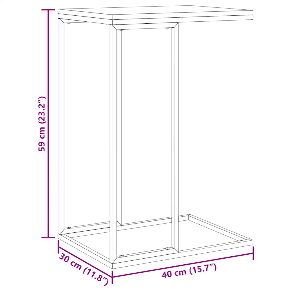 Tavolino da Salotto Nero 40x30x59 cm in Legno Multistrato 336130