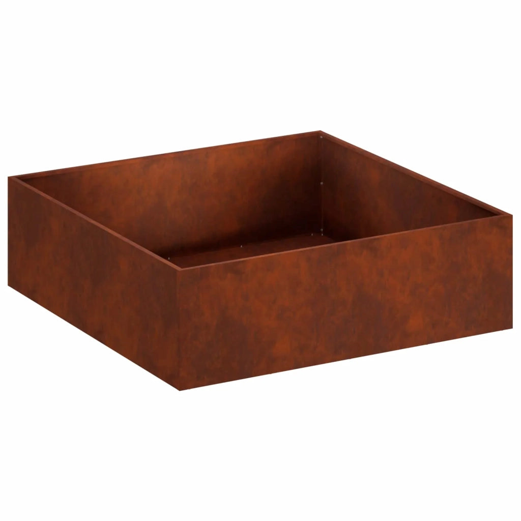 Vaso da giardino 2 pz Ruggine 80 x 80 x 30 cm Acciaio Corten 8005077