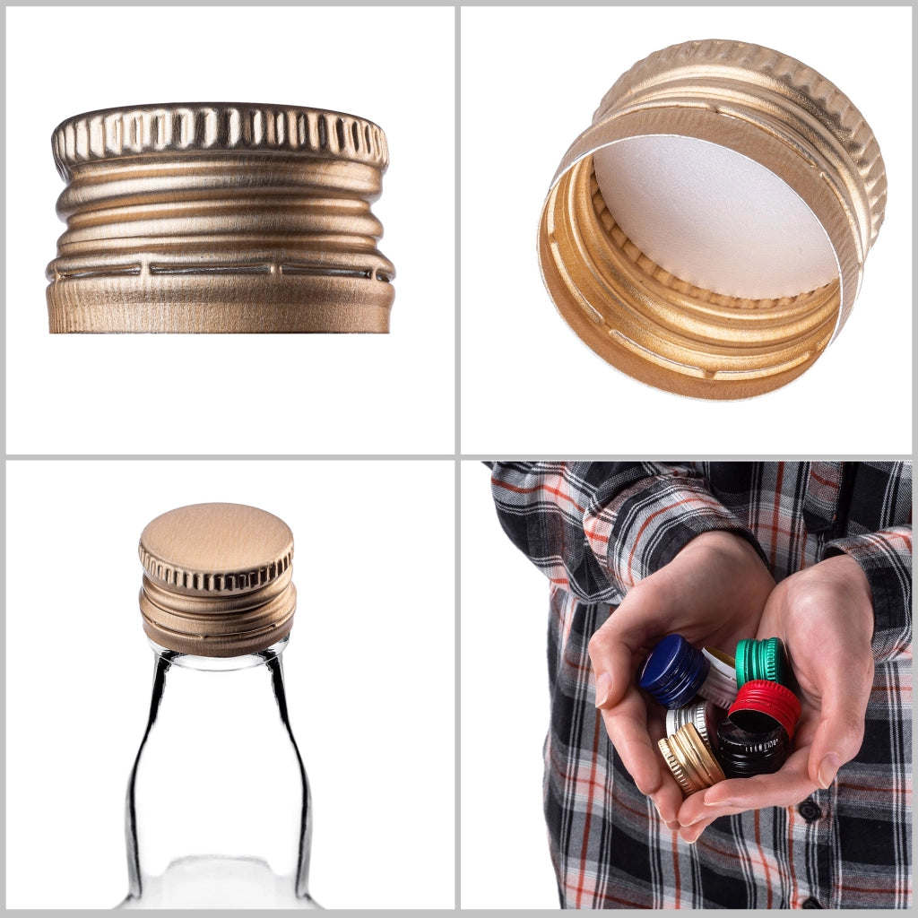 Tappi per bottiglie KADAX Fi28, tappi a vite, 10 pezzi, colore oro.