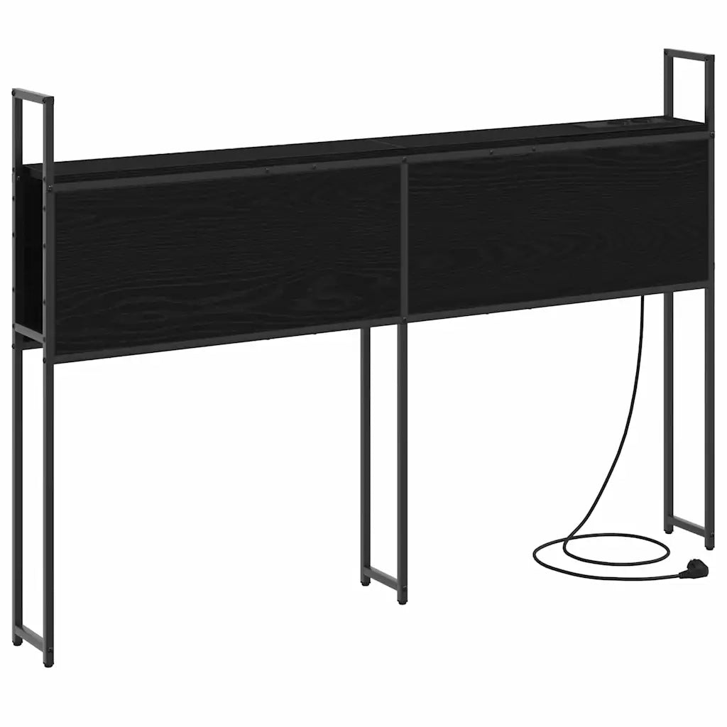 Testiera con Stazione di Carica e Storage Rovere nero 859800
