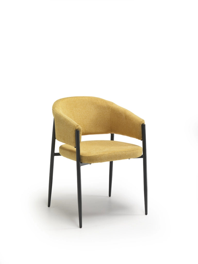 Set 2 Sedie Maya 59,5x54x78,5 cm in Tessuto Easy-Clean Giallo