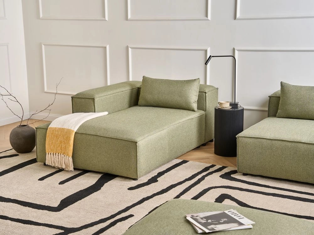 Chaise Lounge a destra Rivestimento in tessuto verde chiaro stile moderno