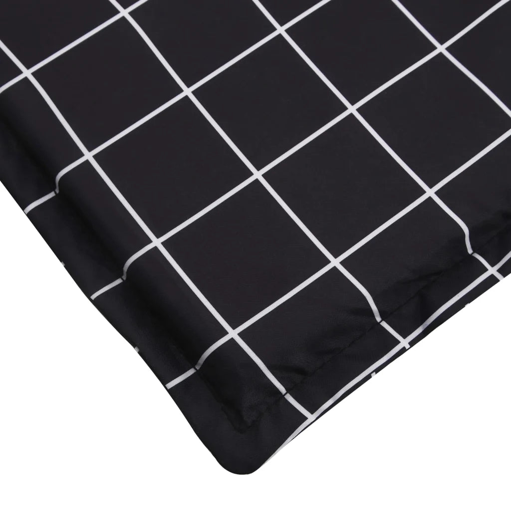 Cuscino per Lettino con Motivo a Quadri Nero in Tessuto Oxford 361444