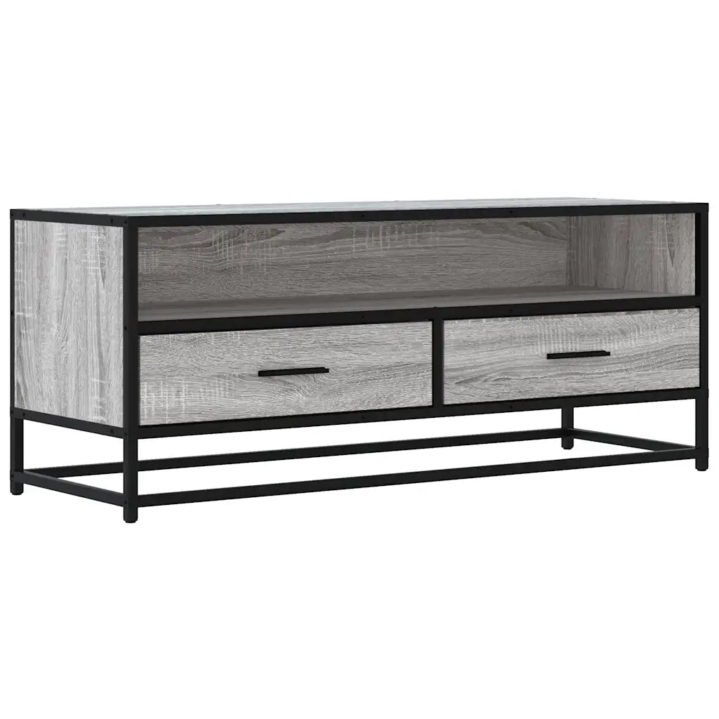 Mobile TV Grigio Sonoma 100x34,5x40cm Legno Multistrato Metallo