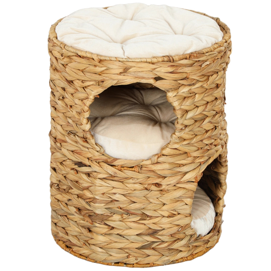 Tiragraffi a Torre con 2 Cucce e Cuscino ¨C Xylo ¨C Giacinto d'Acqua Marrone Chiaro 50cm