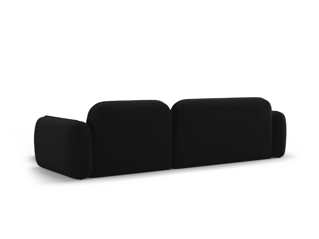 Cosmopolitan Design - Divano angolare modulare destro "Sydney" 4 posti in velluto nero 