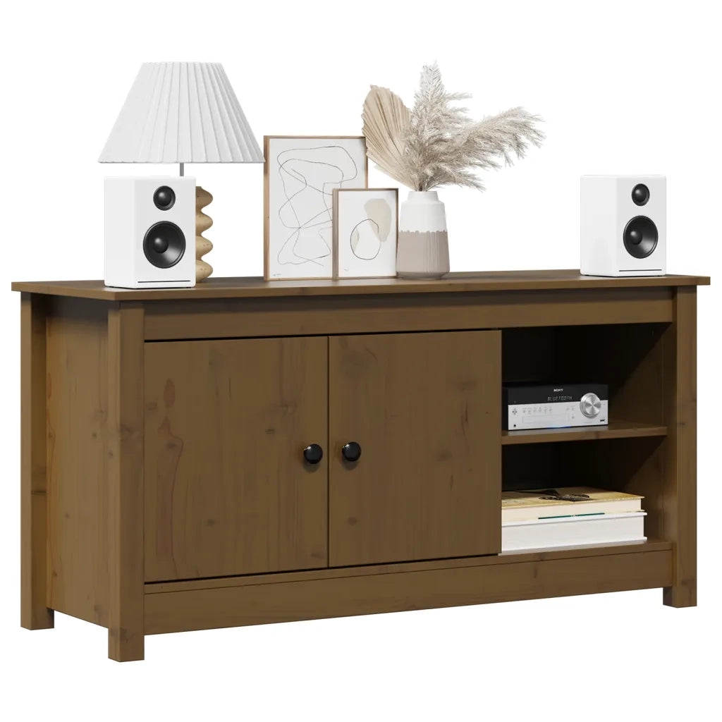 Mobile Porta TV Ambra 103x36,5x52 cm in Legno Massello di Pino 814592