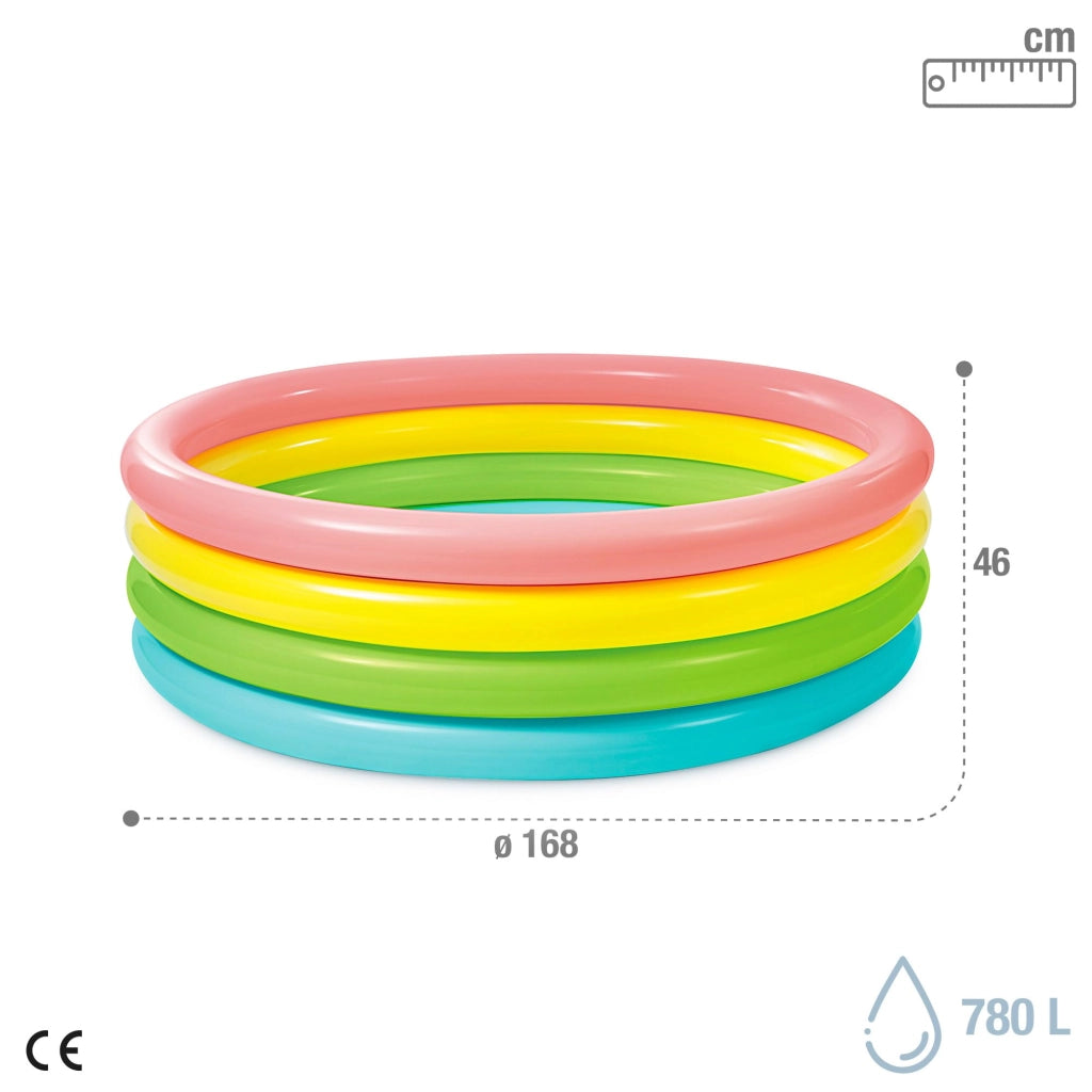 Piscina Gonfiabile Tonda 4 Anelli +3 Anni Ø 168 mm CMX46H. Peso 2,6 kg