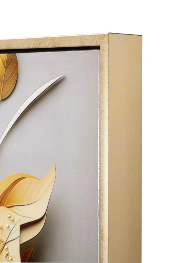 DIPINTO SU TELA LACCATO FLORA C/CORNICE CM 42X3,5X62