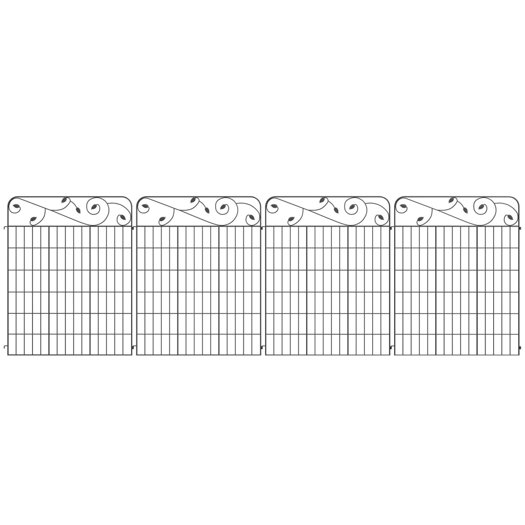 Recinzione da giardino in metallo ¨C zephmum ¨C nero 352x110cm