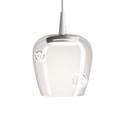 Zafferano Lampada a sospensione Bilia 27 cm in vetro borosilicato soffiato a bocca con LED integrato 8W 3000K dimmerabile a taglio di fase bianco