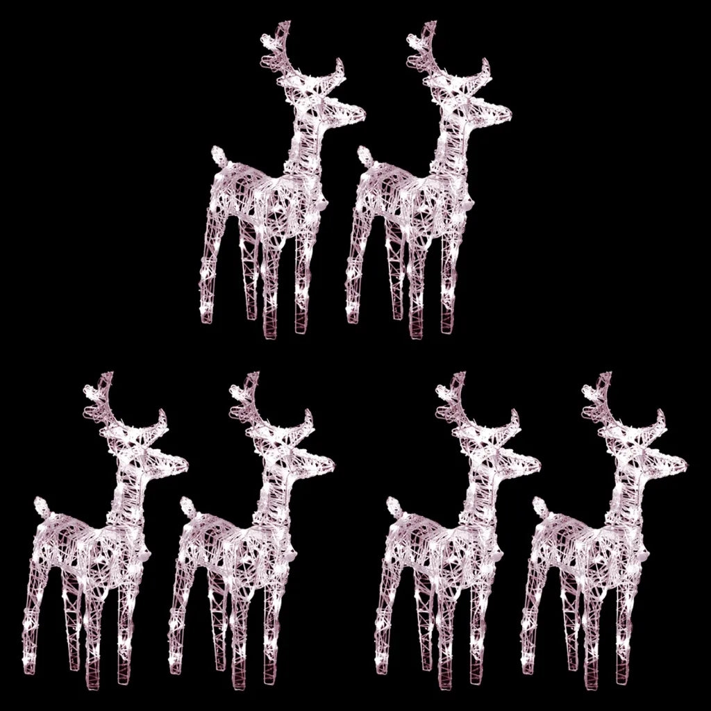 Renne di Natale 6 pz Bianco Caldo 240 LED in Acrilico 3154253