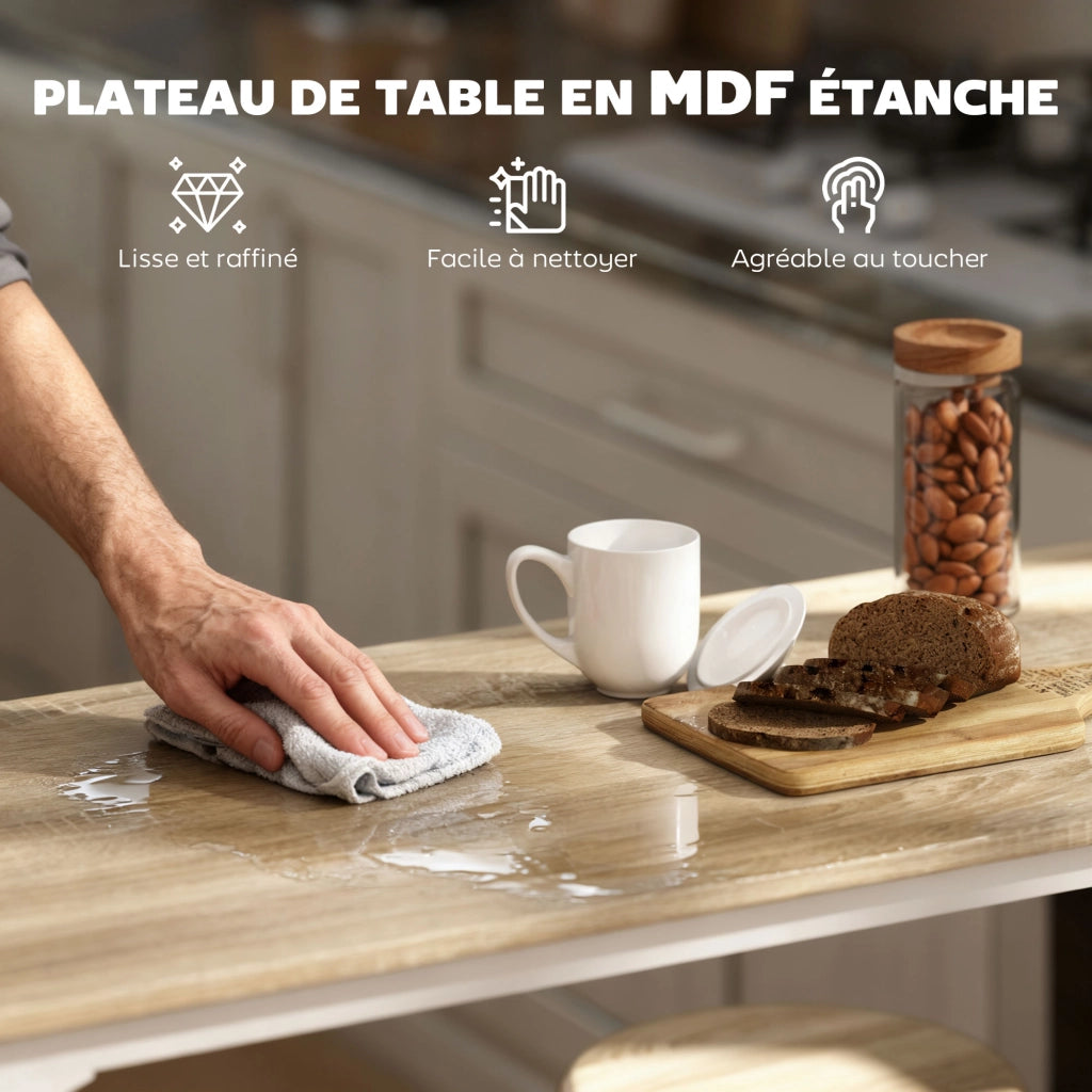 Tavolo da pranzo allungabile con 4 sgabelli ¨C zephmum ¨C struttura metallo effetto legno