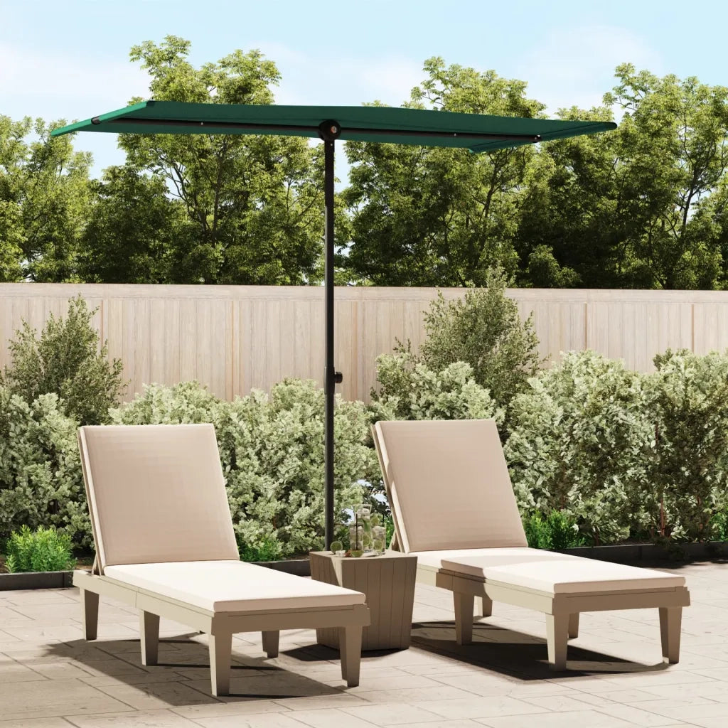 Ombrellone da Esterni-Ombrello da giardino con Palo in Alluminio 180x110cm Verde