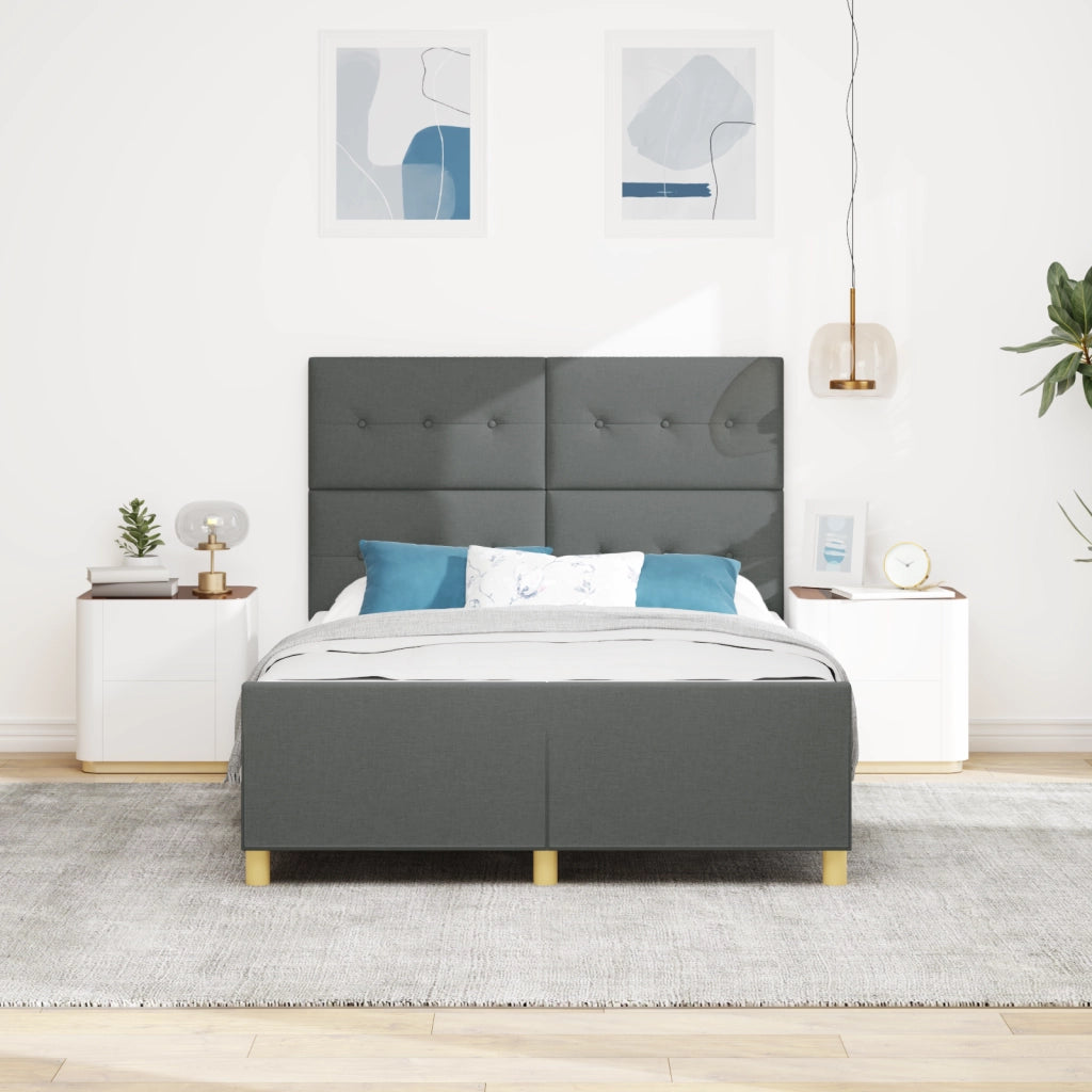 Rete Letto Grigio Scuro 140x200 cm Tessuto