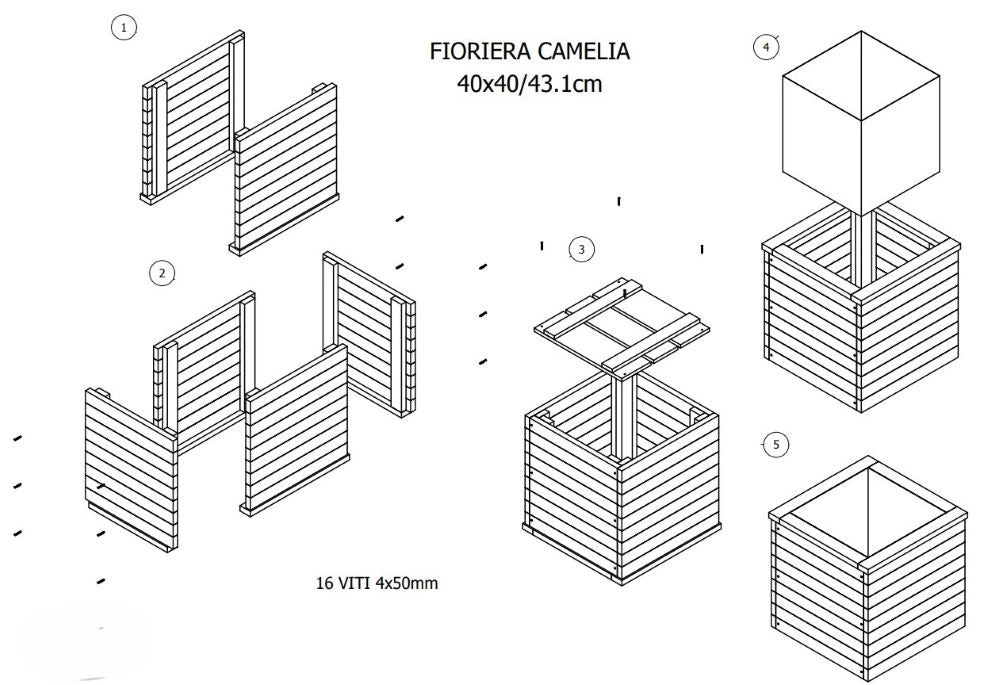 FIORIERA CAMELIA LACCATA BIANCO 40X40X40H